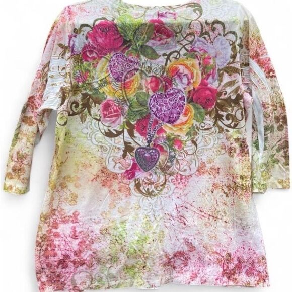 Affliction Multicolor Floral Women's Blouse - Picture 4 of 6
